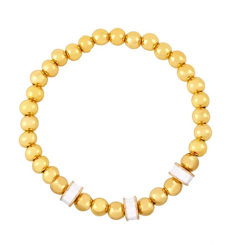 Clearance European and American jewelry handmade beaded flower stitching elastic bracelet niche round bead bracelet bre87