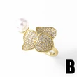 AS jewelry new zircon gold-plated love heart open ring ring female ris33