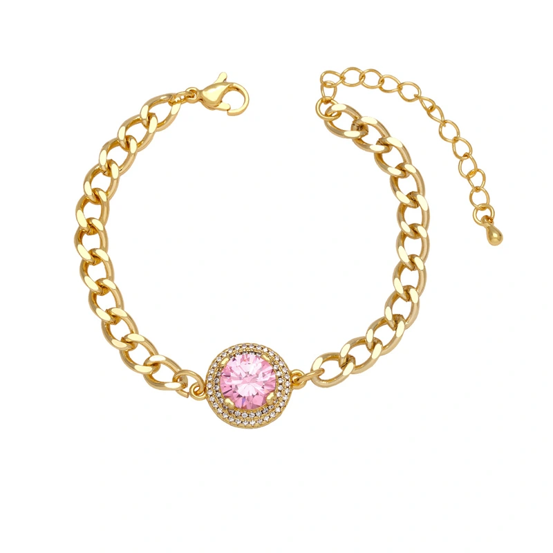 Clearance Europe and the United States hot selling colored gemstone bracelets for women gold-plated zircon jewelry wholesale brd43