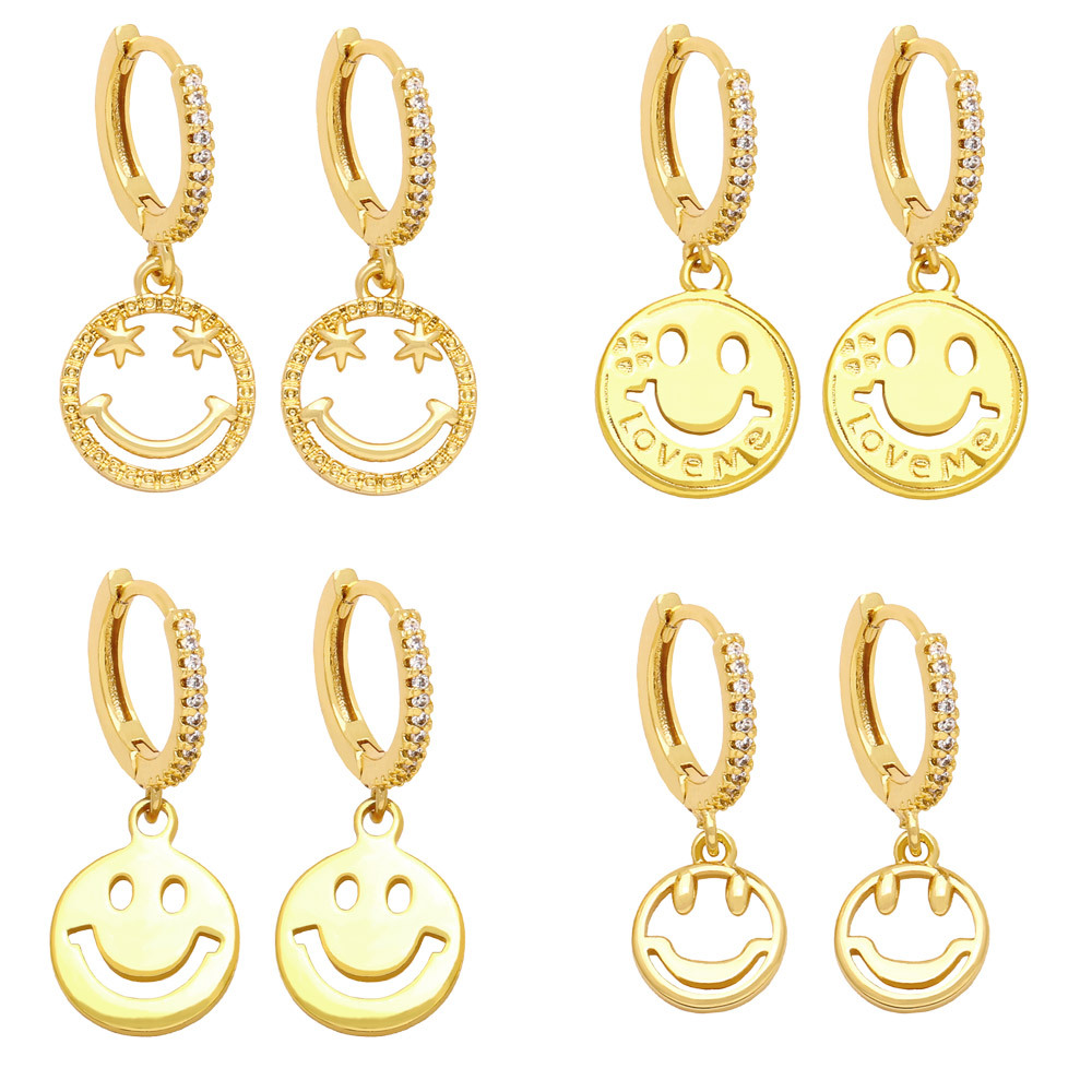 Hot selling smiley face earrings for women European and American style fashionable commuting all-match expression smiley face earrings earrings era291