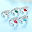  Fashionable niche design colorful ring female hummingbird open adjustable ring popular style