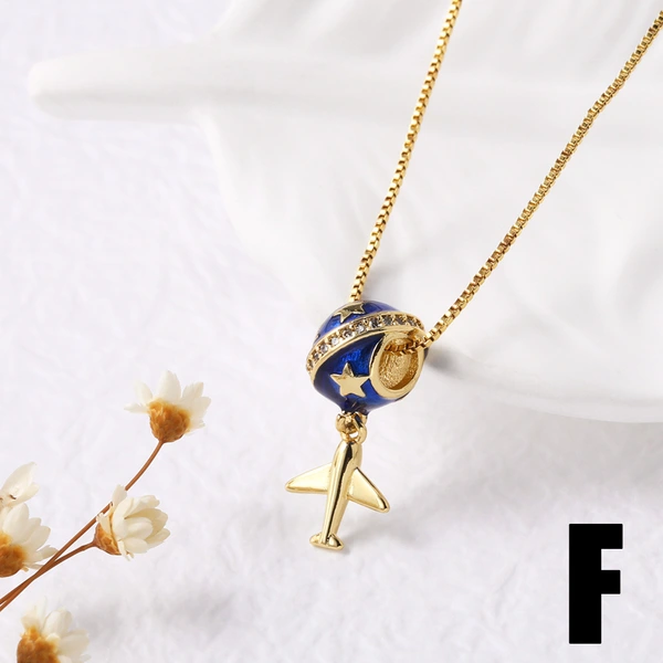 AS jewelry European and American popular airplane passport travel pendant necklace clavicle chain nkb047 necklace