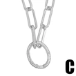 Clearance European and American thick chain metal diamond geometric oval pendant splicing necklace female trend INS necklace nkv91