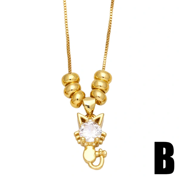 Internet celebrity niche design kitten necklace female summer new cute cat clavicle chain pendant nkb267