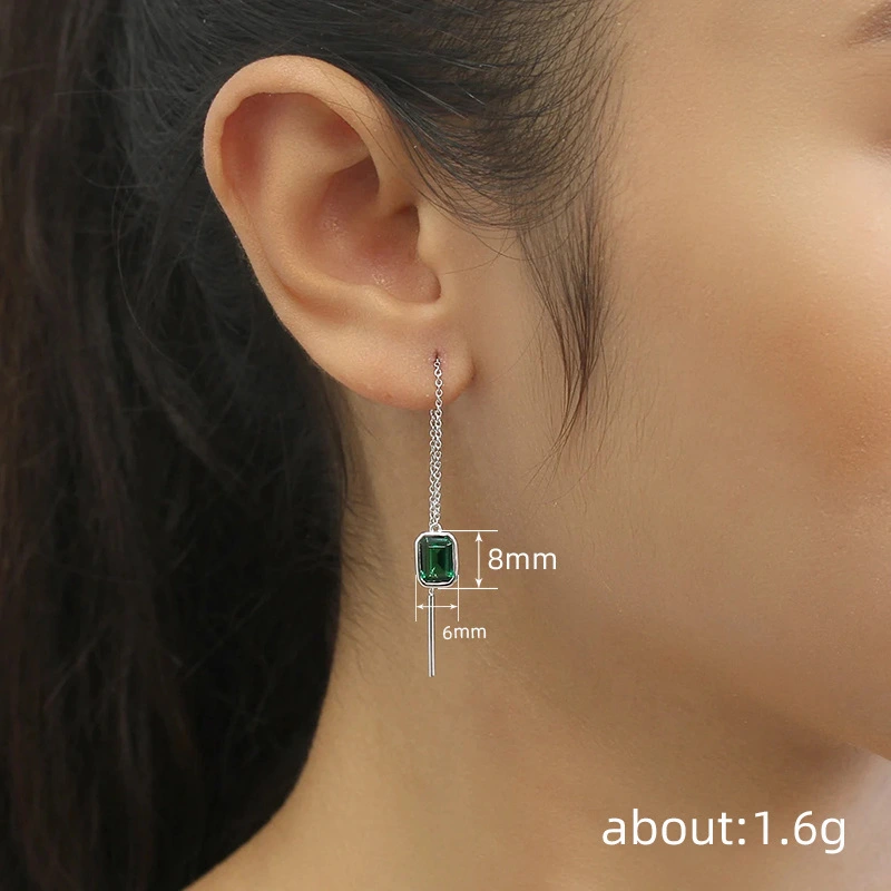  European and American design chain earrings for women, personality and temperament geometric jewelry, popular and eye-catching niche style