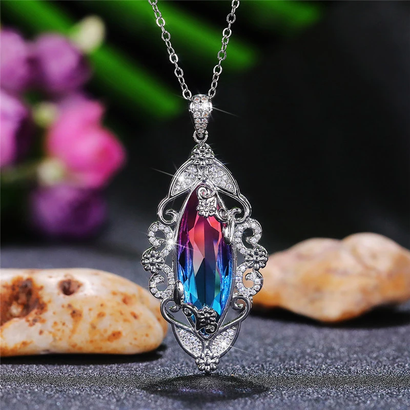 2022 Spring Festival new natural style gradient stone series jewelry necklace women's evening jewelry accessories