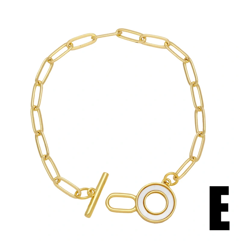 European and American jewelry fashion geometric OT buckle metal bracelet female trendy sweet cool thick chain bracelet brc52