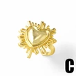 AS jewelry European and American hot style love heart full zircon open ring copper plated 18k gold ring female rij47