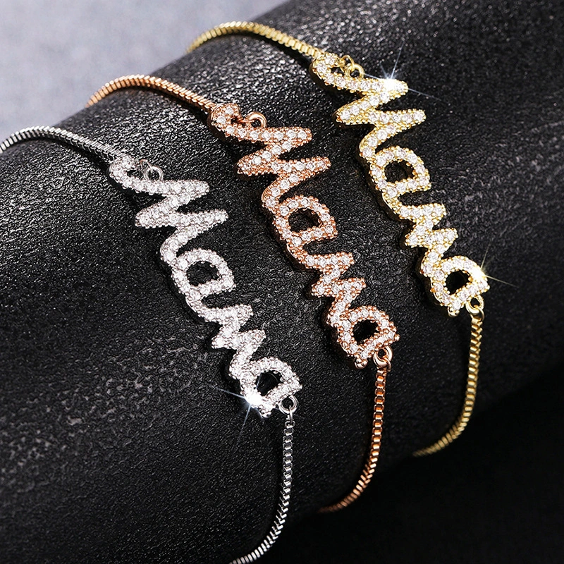 Manufacturers wholesale mama bracelet women's exquisite micro-inlaid zircon jewelry ladies elegant everyday accessories