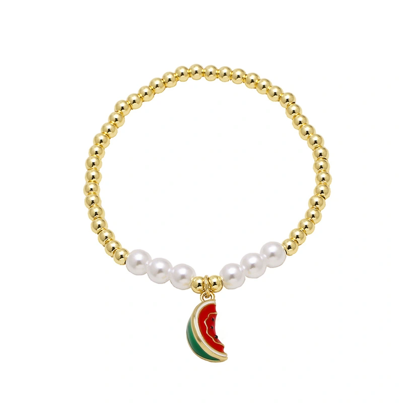 AS jewelry popular strawberry watermelon fruit pendant bracelet female gold-plated oil drop bracelet brj35