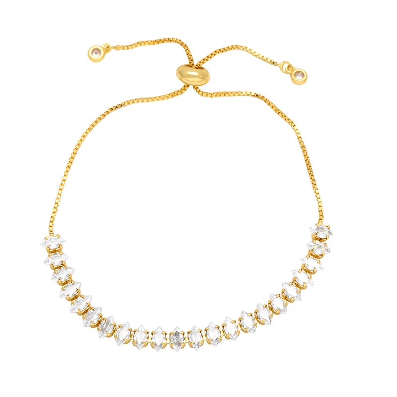 European and American style high-end prismatic colored zircon bracelet simple and fashionable personality niche versatile hand jewelry female bra06