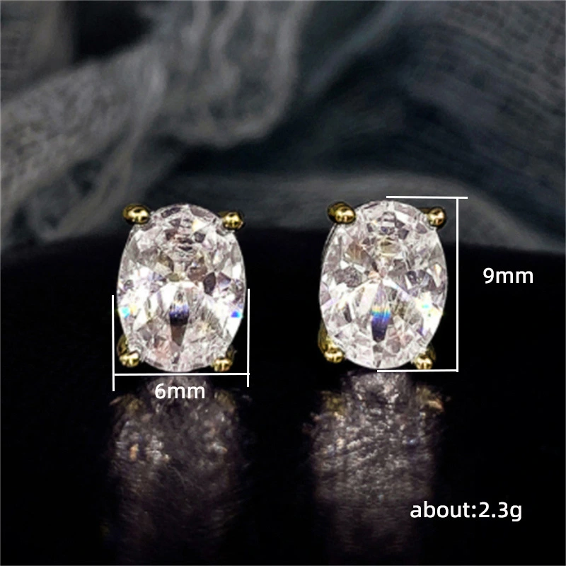 Pigeon egg classic four-claw earrings super shiny small fresh trend earrings fashionable business OL all-match earrings