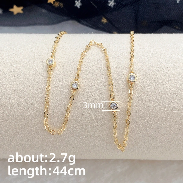 New choker girl's thin necklace Japanese and Korean slender retro interval beads short clavicle chain