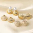 AS jewelry inlaid pearl shell copper plated 18k gold earrings earrings earrings female era235