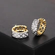 Hot selling electroplated two-color earrings for women, geometric light luxury diamond jewelry, French style elegant hot-selling earrings