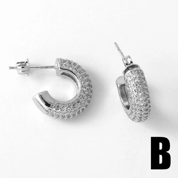 AS jewelry earrings heart earrings gold-plated zircon inlaid C-shaped earrings earrings era189