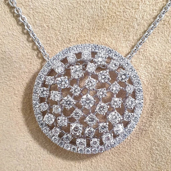 European and American new dandelion necklace retro hollow round zircon pendant charm ladies sweater chain