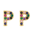 New European and American fashion 26 letters earrings original personality inlaid with colored zircon letter earrings erw62