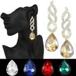 AS jewelry European and American wedding earrings women's inlaid crystal color water drop earrings wholesale erg84