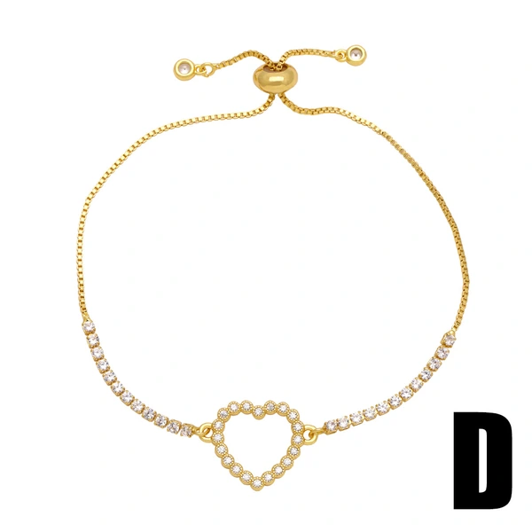 Hot selling love inlaid zircon bracelet female personality versatile gold-plated boy and girl jewelry brc98