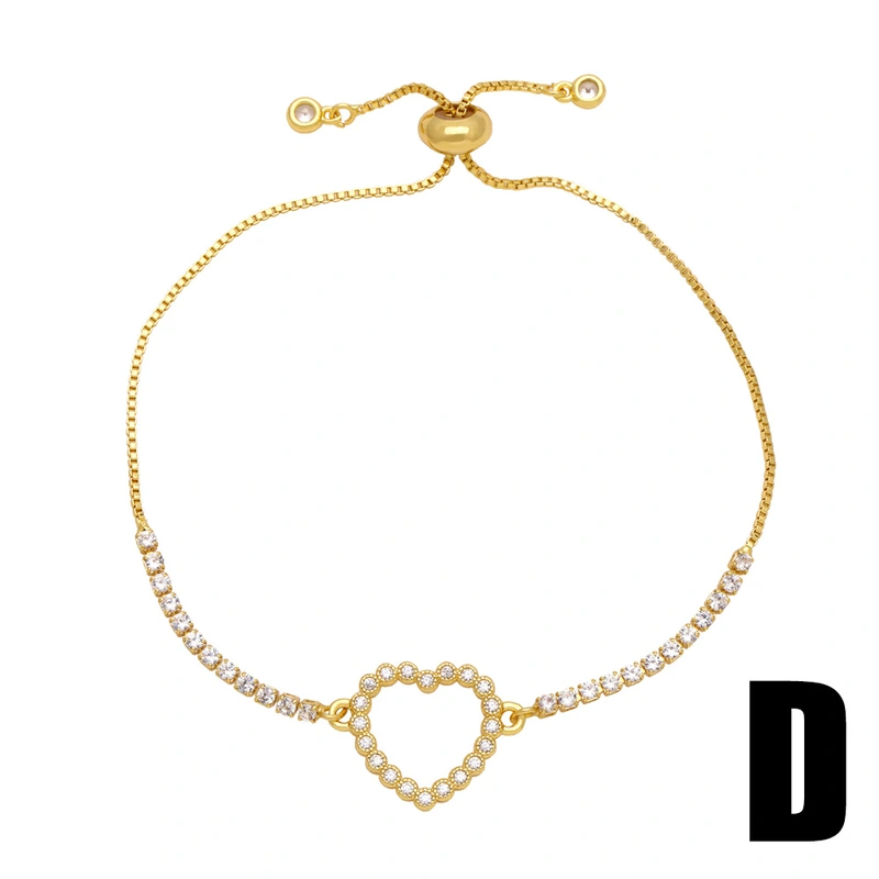 Hot selling love inlaid zircon bracelet female personality versatile gold-plated boy and girl jewelry brc98