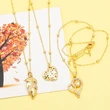 European and American necklace hip-hop niche high-end simple fashion leaf love pendant clavicle chain nkq22