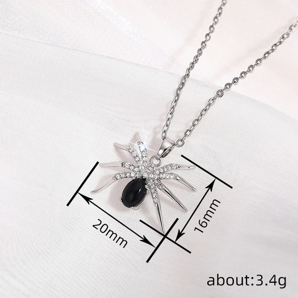 Hot selling dark gothic necklace female spider personality Halloween punk popular net red style necklace