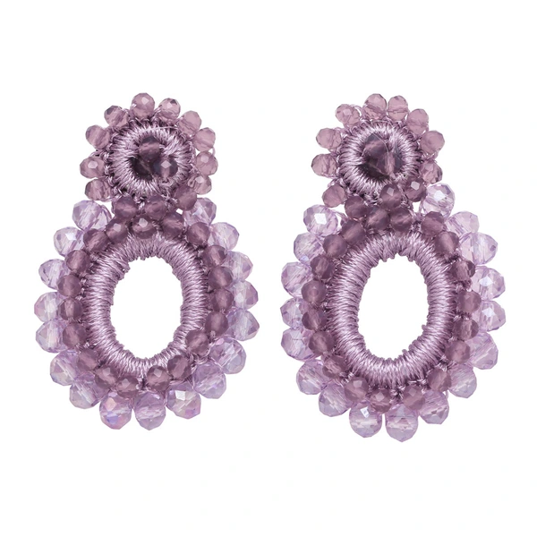 European and American Bohemian geometric round water drop rice bead earrings creative personality woven earrings jewelry ery17