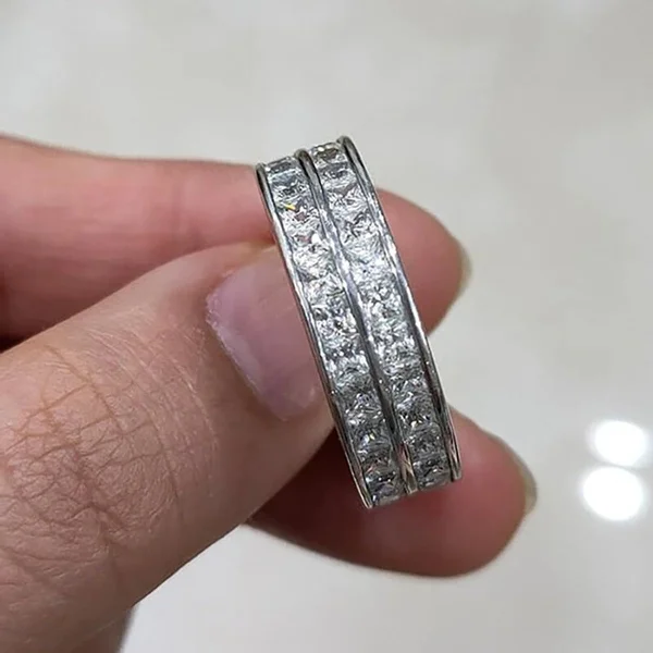 Starry sky ring female niche design couple ring full of zircon ring female trendy cool style index finger