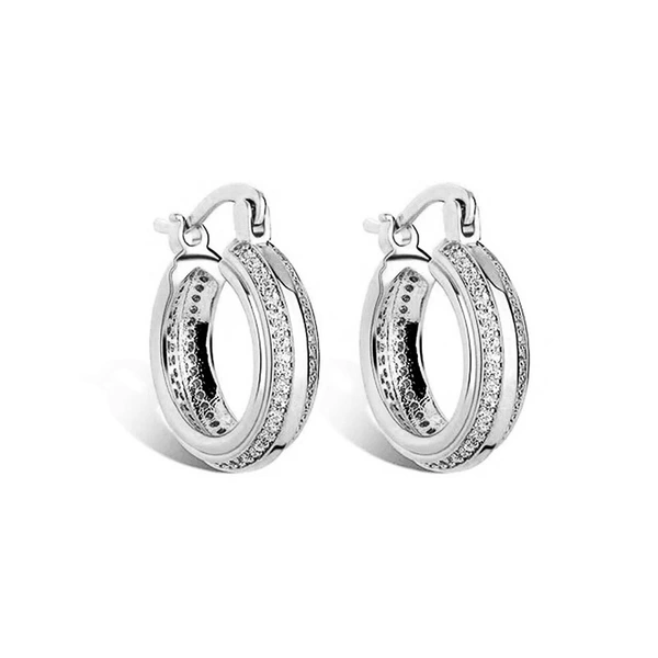  Factory direct sales French metal earrings for women, fashionable and personalized, micro-inlaid zircon jewelry, elegant and exquisite