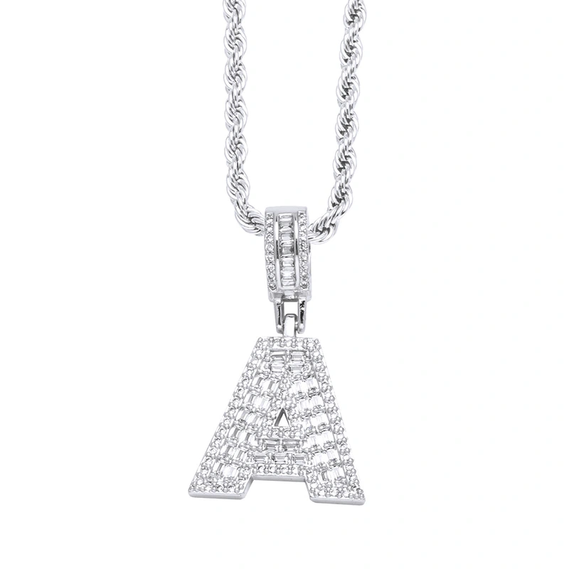 Clearance jewelry hot sale square 26 English letters pendant gold-plated necklace clavicle chain female nkb369