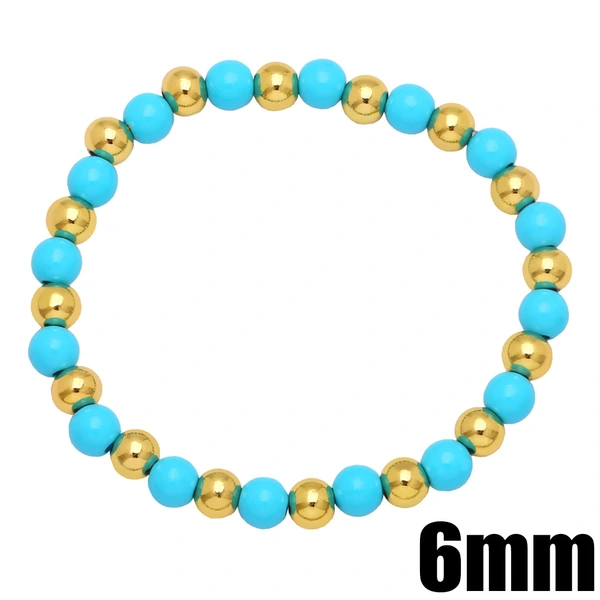 Bohemian color bracelet creative handmade copper gold-plated oil drop round beaded elastic bracelet bracelet brg92
