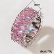Hot selling new style light luxury double row drop zircon ring female full diamond couple ring