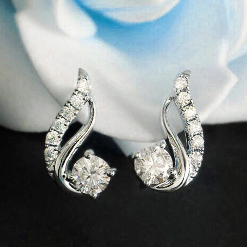    Live broadcast of the new Korean style diamond zircon women's earrings, ear studs and ear jewelry manufacturers wholesale