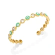 European and American jewelry devil eye bracelet women's multi-color oil drop diamond eye C-shaped open bracelet brh25