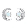   Factory direct sales design earrings imitation opal star and moon earrings exquisite niche earrings