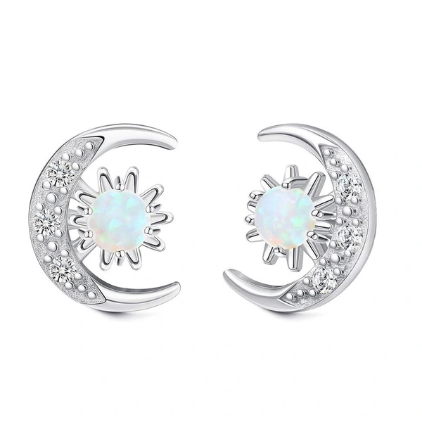   Factory direct sales design earrings imitation opal star and moon earrings exquisite niche earrings