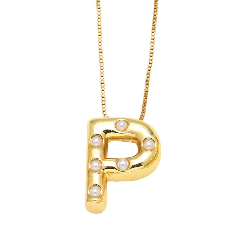 AS jewelry European and American 26 English letters pendant necklace female pearl gold-plated clavicle chain nka058