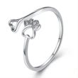 Cute cat claw heart open ring cute style gift design ring student ring female