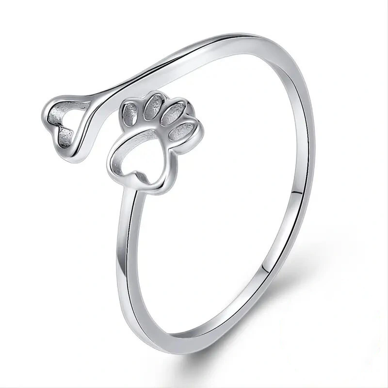 Cute cat claw heart open ring cute style gift design ring student ring female