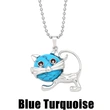 European and American personality retro inlaid turquoise malachite cat pendant necklace female crystal agate accessories wholesale nkb580
