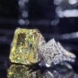Hot selling luxury jewelry 10*14mm square diamond zircon ring Valentine's Day gift accessories
