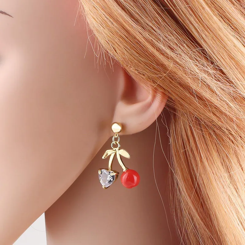 AS jewelry cross-hot fruit love peach heart cherry pendant earrings earrings female era231