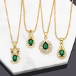Clearance hot sale emerald zircon necklace net red clavicle chain European and American style necklace nkb393
