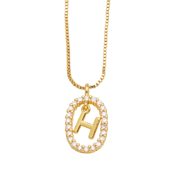 AS jewelry new style inlaid zircon 26 English letters necklace female gold-plated clavicle chain nka019