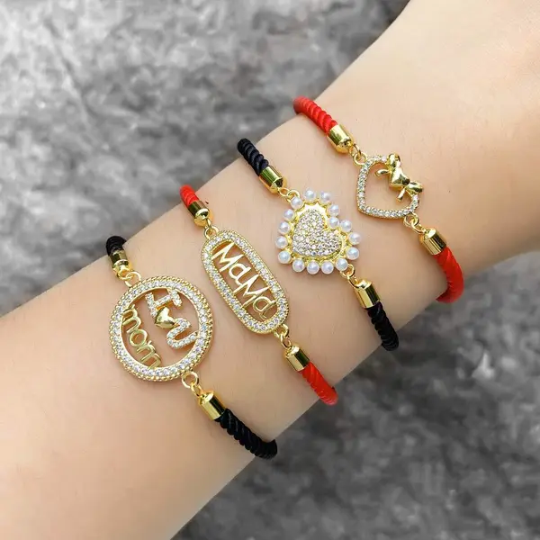 AS jewelry European and American pearl love bracelet gold-plated zircon Mother's Day mama bracelet brh74