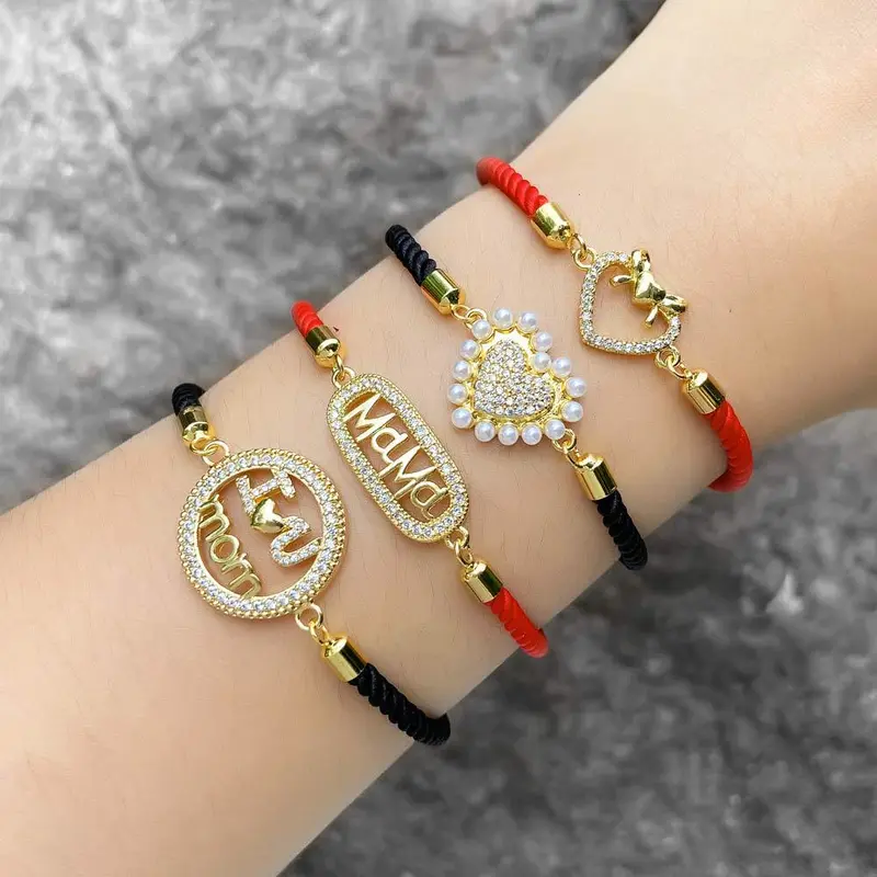 AS jewelry European and American pearl love bracelet gold-plated zircon Mother's Day mama bracelet brh74