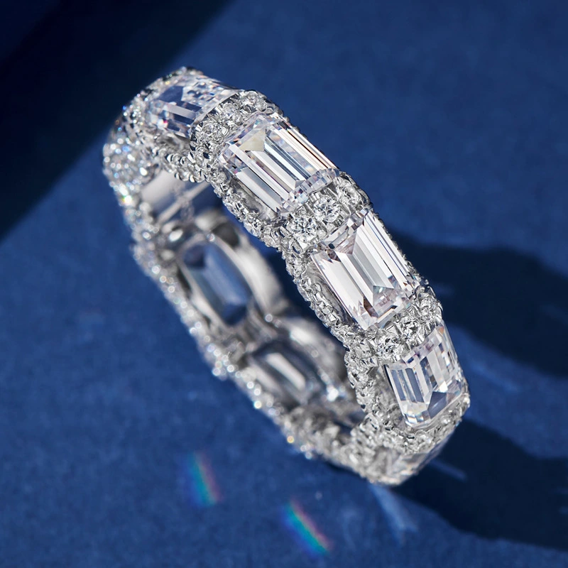 Wholesale direct sales new ring women can wear exquisite single ring micro-inlaid zircon geometric ring jewelry