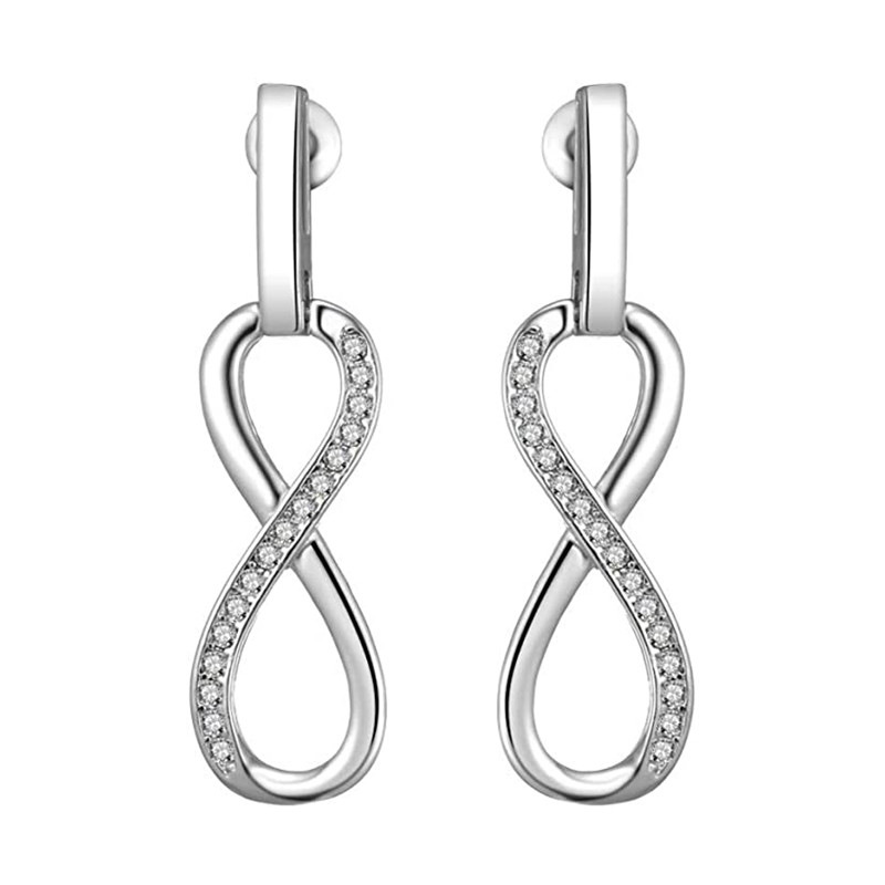 Eternal love romantic symbol earrings 8-shaped love knot long earrings popular with celebrities