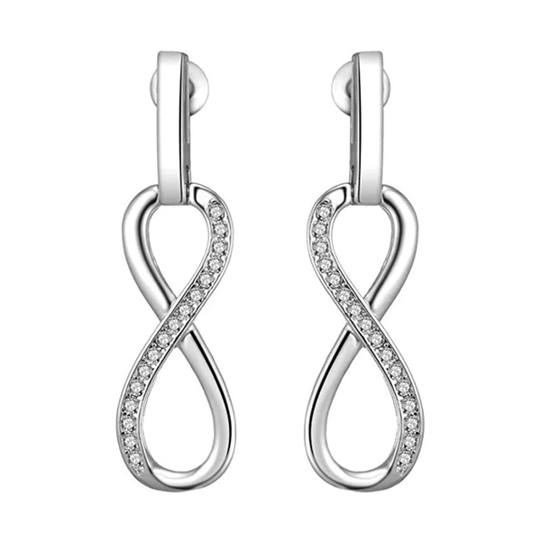 Eternal love romantic symbol earrings 8-shaped love knot long earrings popular with celebrities